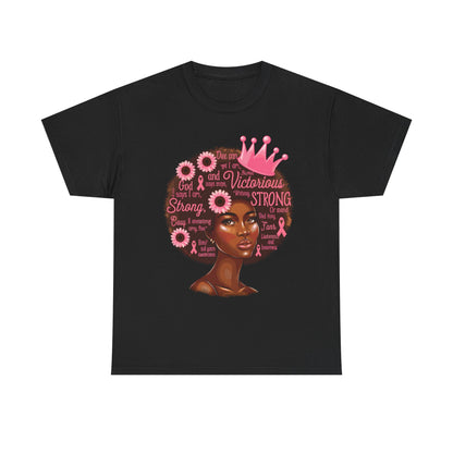 Breast Cancer Awareness Afro Queen T-Shirt
