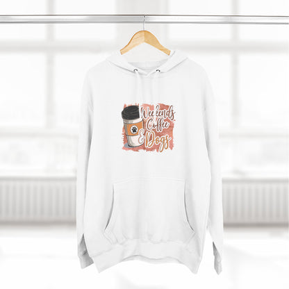 Fleece Hoodie - Weekends, Coffee and Dogs Design