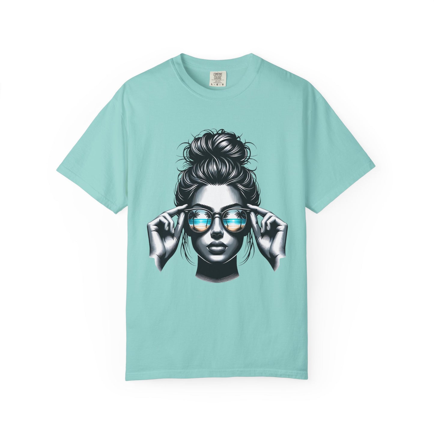 Messy Bun Cool Sunglasses Graphic T-Shirt