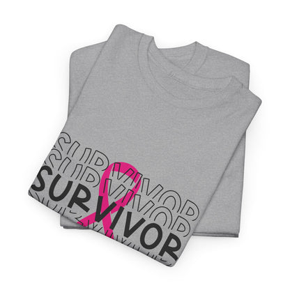 Survivor Pink Ribbon Tee — Breast Cancer Awareness Survivor T-Shirt