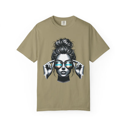 Messy Bun Cool Sunglasses Graphic T-Shirt