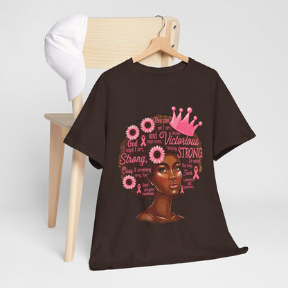 Breast Cancer Awareness Afro Queen T-Shirt