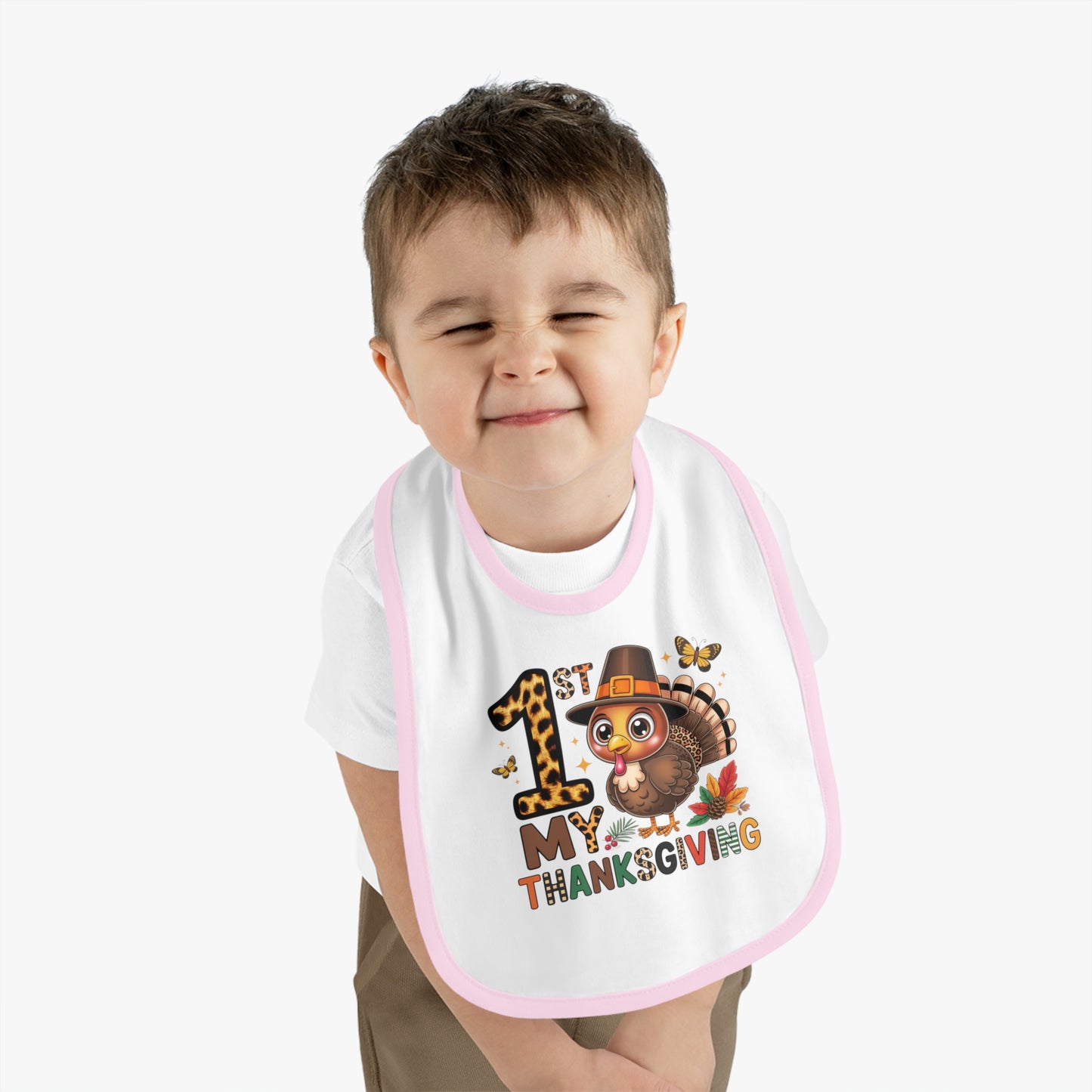 Thanksgiving Baby Bib - 1st My Thanksgiving Cute Turkey Design