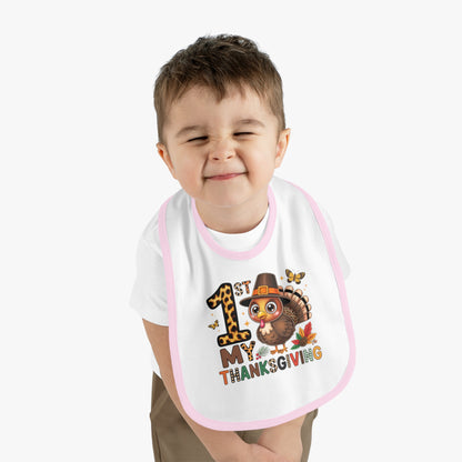 Thanksgiving Baby Bib - 1st My Thanksgiving Cute Turkey Design
