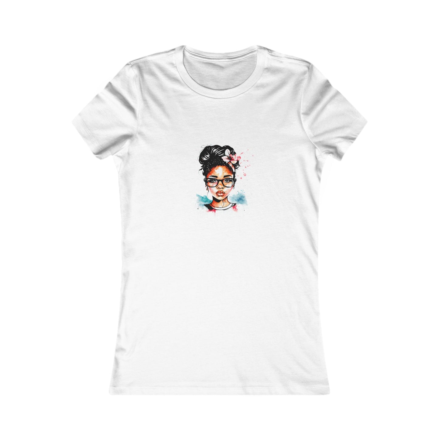 Graphic Tee — Watercolor Afro Girl Portrait Shirt