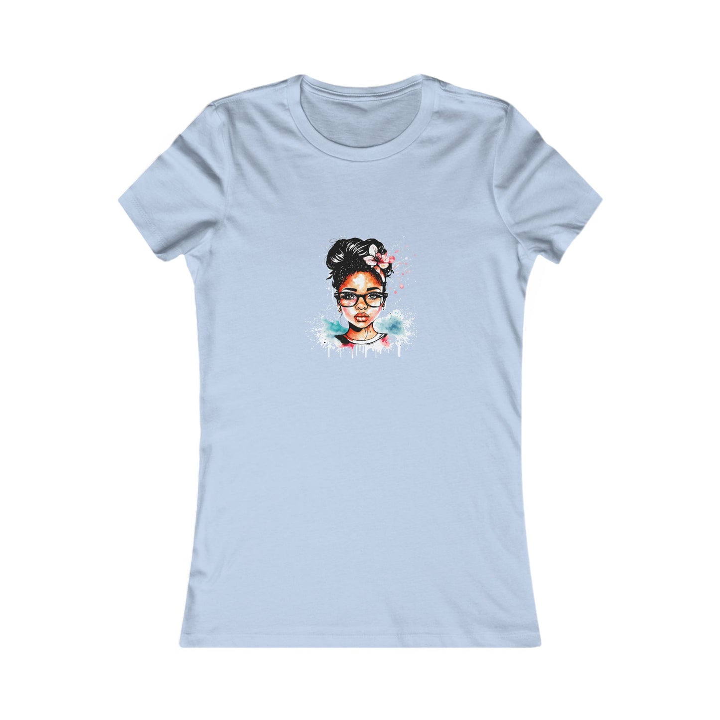 Graphic Tee — Watercolor Afro Girl Portrait Shirt