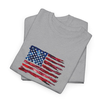 American Flag Watercolor Tee — Patriotic USA Shirt for 4th of July