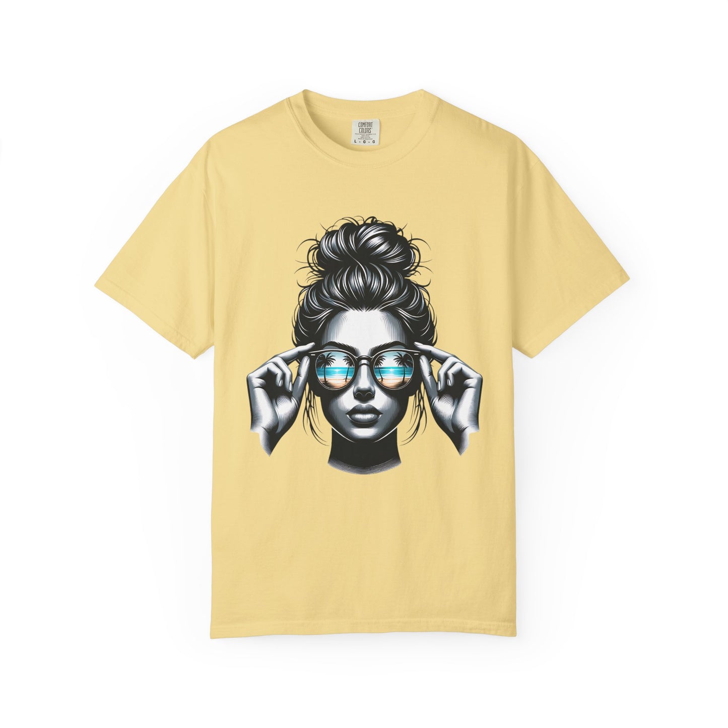 Messy Bun Cool Sunglasses Graphic T-Shirt
