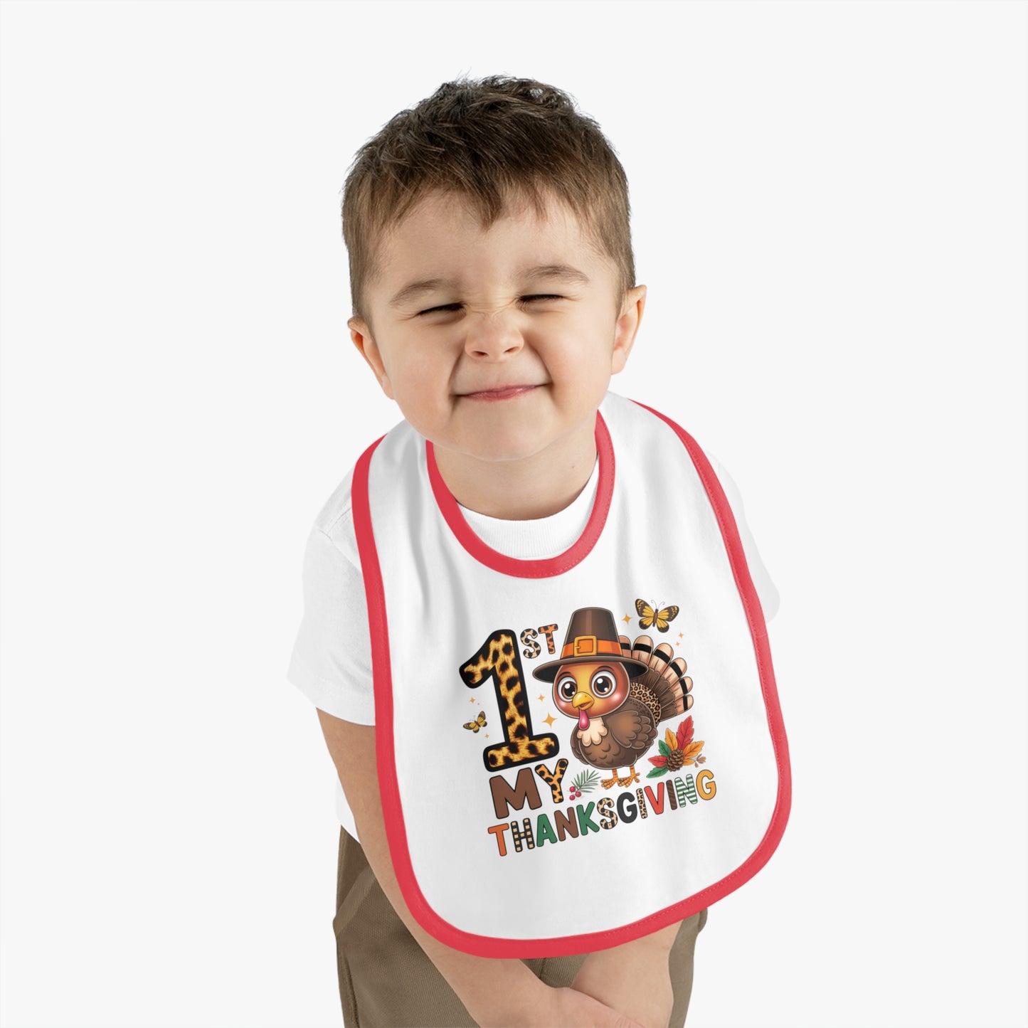 Thanksgiving Baby Bib - 1st My Thanksgiving Cute Turkey Design