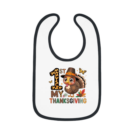 Thanksgiving Baby Bib - 1st My Thanksgiving Cute Turkey Design