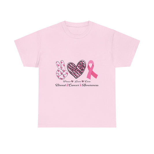 Breast Cancer Awareness Peace Love Hope T-Shirt