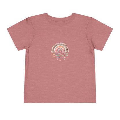 Toddler Rainbow Hearts Tee — Cute Boho Rainbow Short Sleeve Shirt for Kids