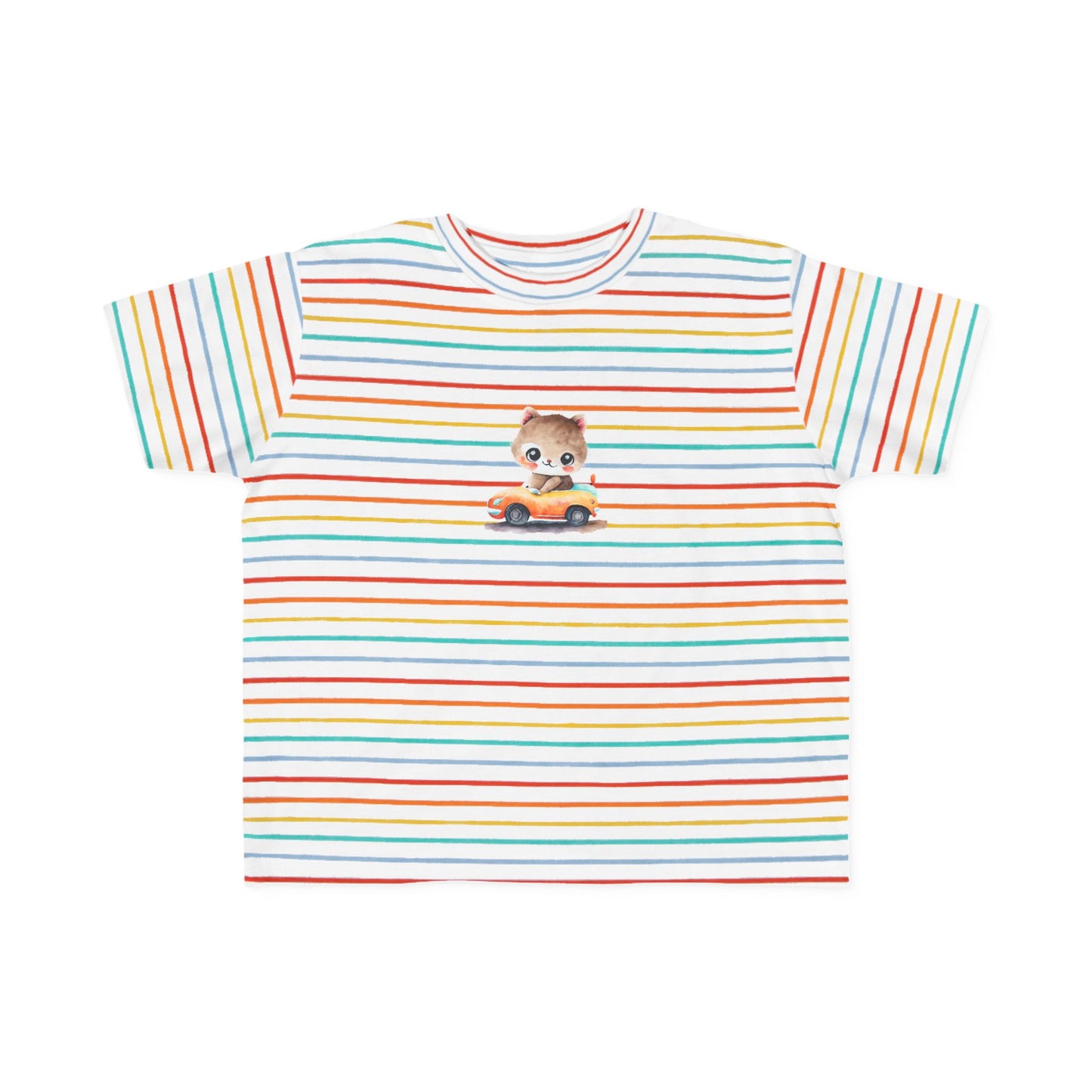 Toddler Tee — Cute Kitten Driving Toy Car Graphic Kids Shirt