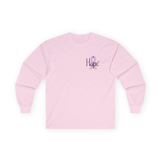 Hope Ribbon Long Sleeve Cotton Tee