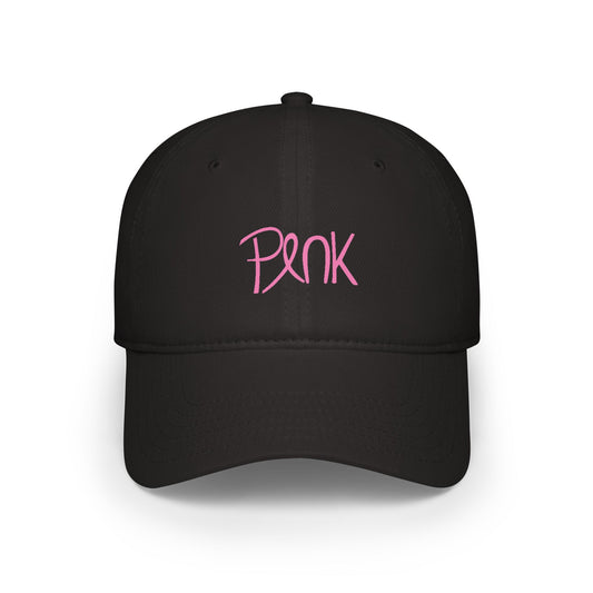 Pink Script Low Profile Baseball Cap — Casual Feminine Hat