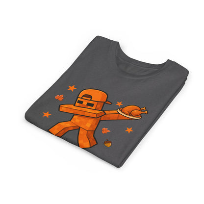 Dabbing Turkey Pixel Character Youth T‑Shirt