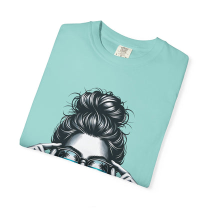 Messy Bun Cool Sunglasses Graphic T-Shirt