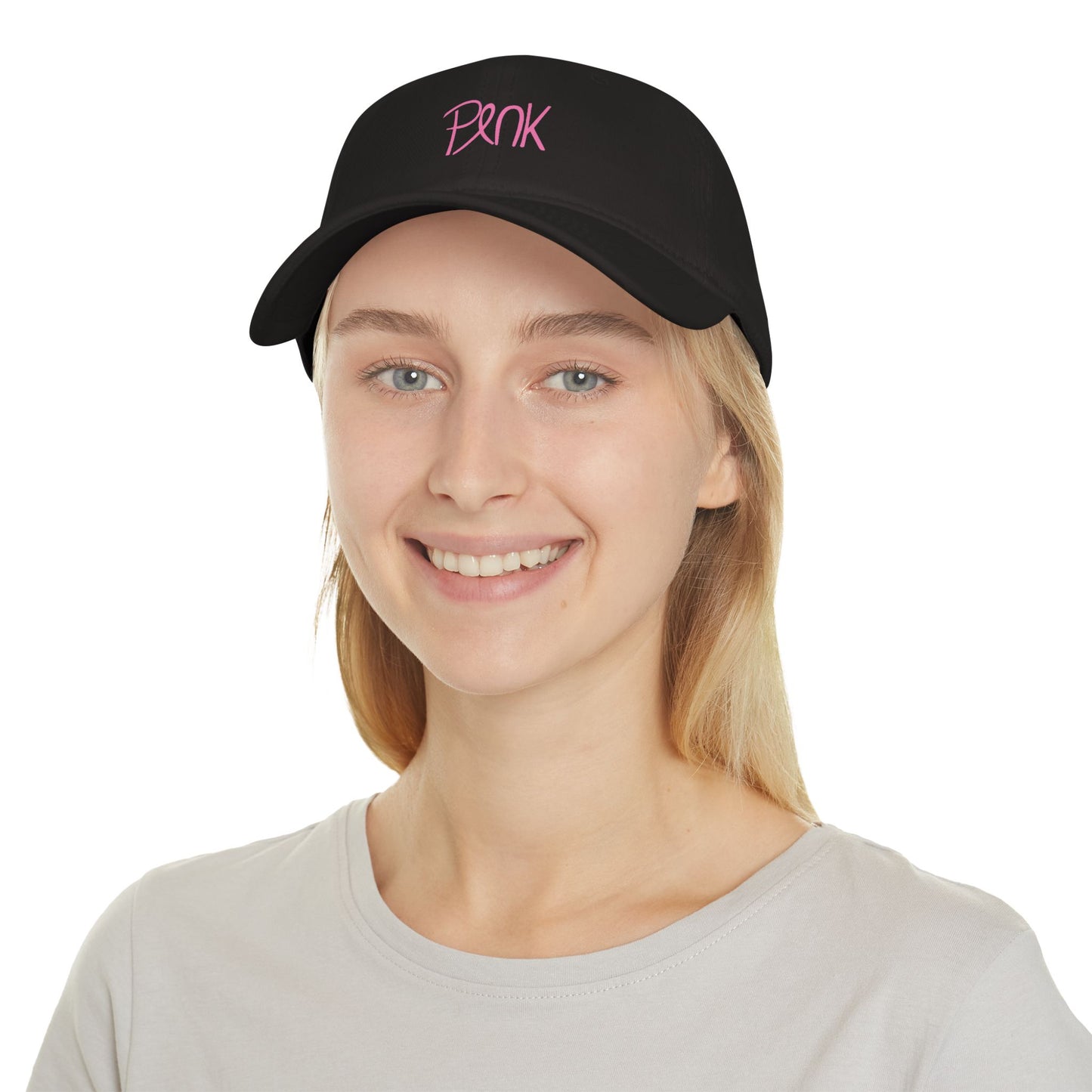 Pink Script Low Profile Baseball Cap — Casual Feminine Hat