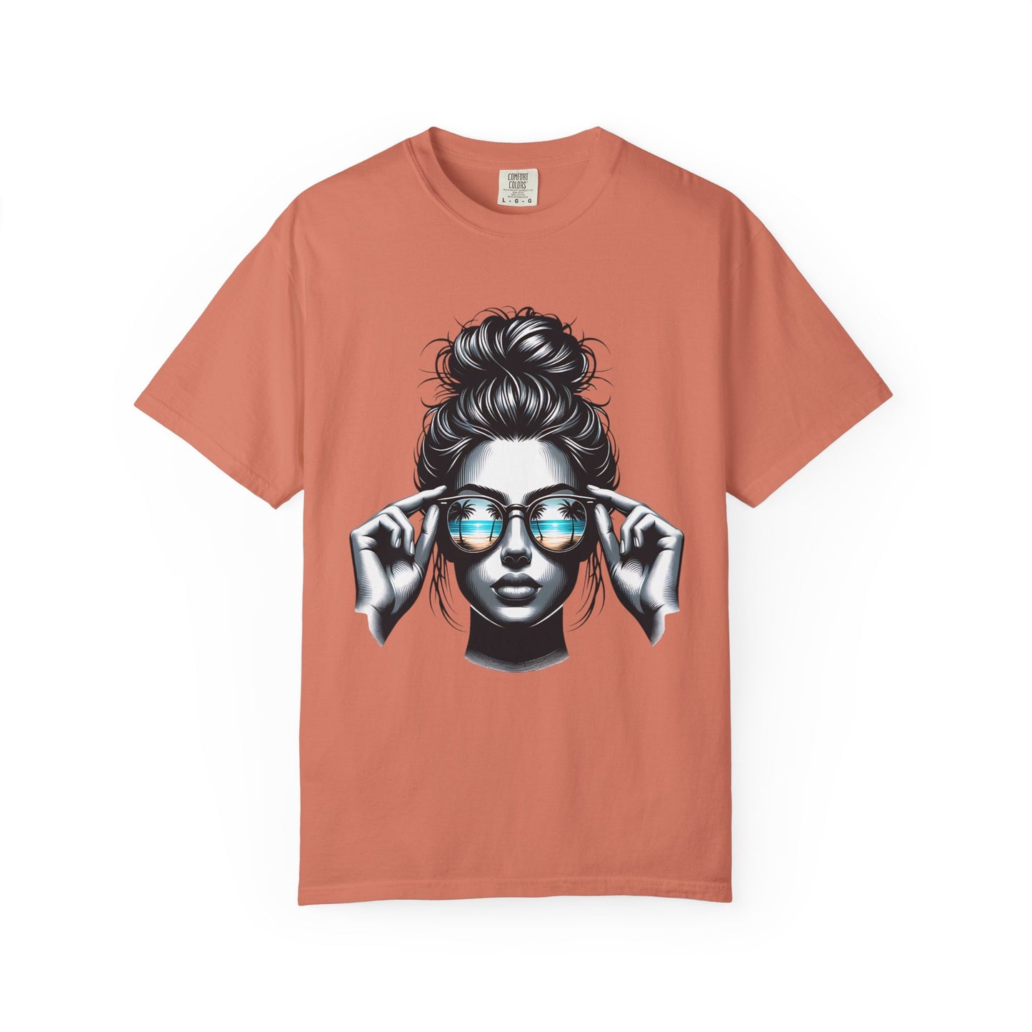 Messy Bun Cool Sunglasses Graphic T-Shirt