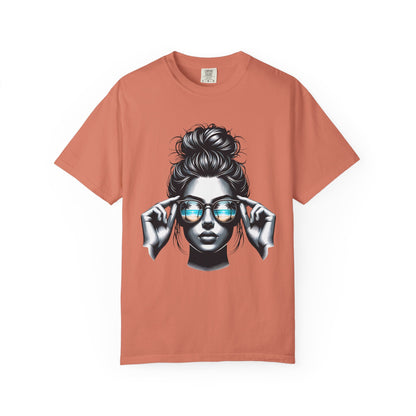 Messy Bun Cool Sunglasses Graphic T-Shirt