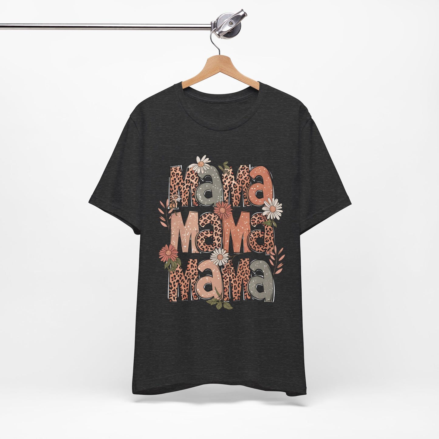 Mama Mama Mama Leopard Floral Tee — Retro Boho Mother's Day Shirt