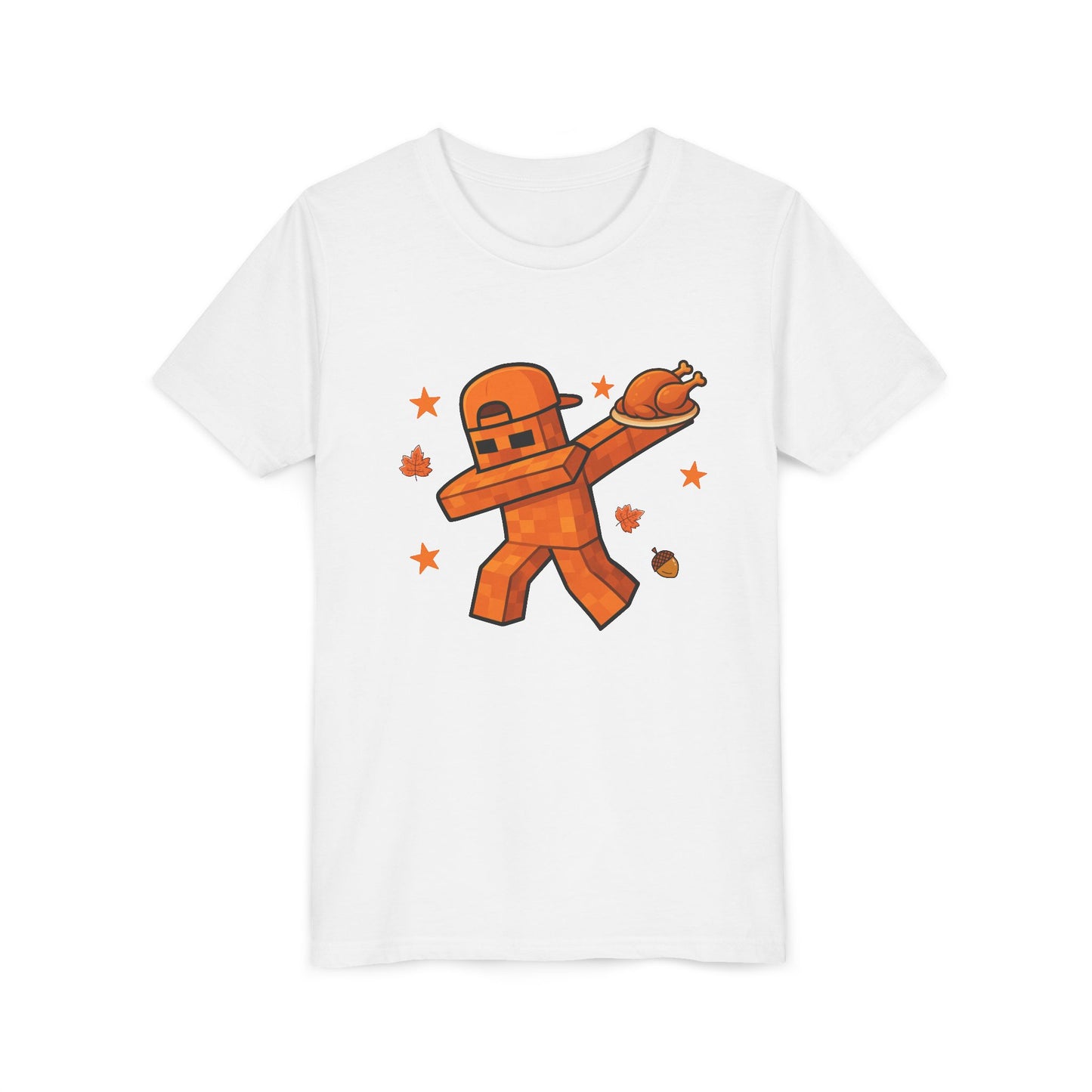 Dabbing Turkey Pixel Character Youth T‑Shirt