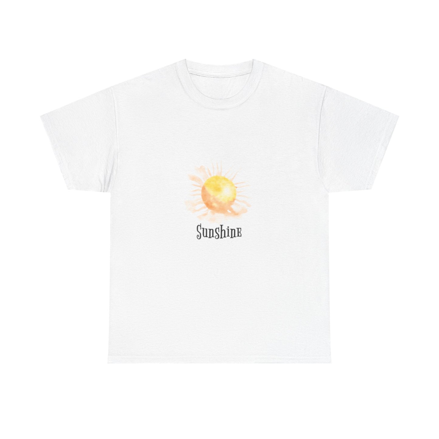 Sunshine Graphic Tee — Watercolor Sun "Sunshine" Casual T‑Shirt