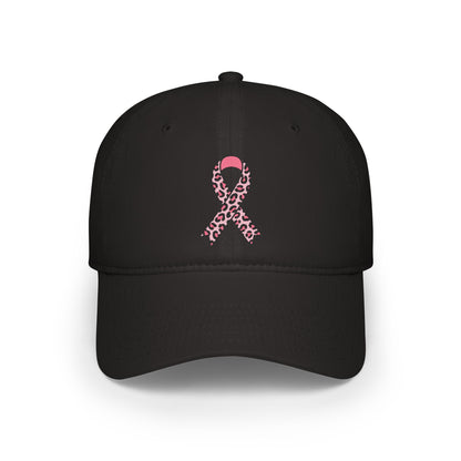 Pink Leopard Breast Cancer Ribbon Baseball Cap
