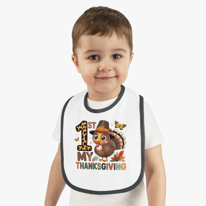 Thanksgiving Baby Bib - 1st My Thanksgiving Cute Turkey Design